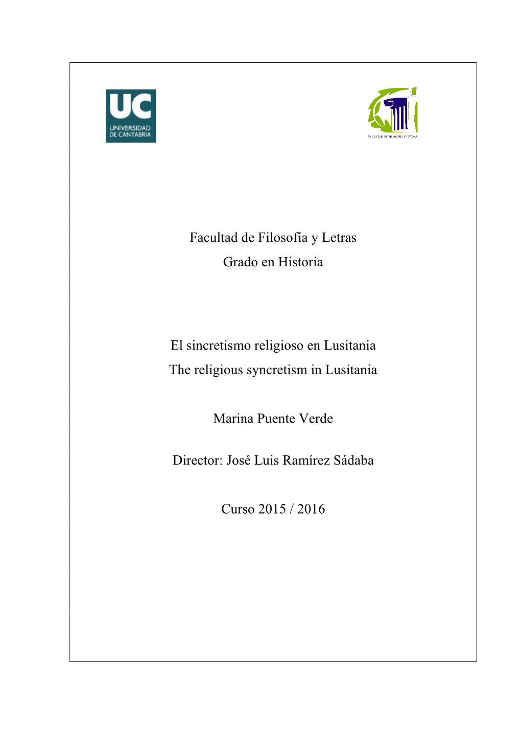 Facultad De Filosofía Y Letras Grado En Historia El Sincretismo Religioso