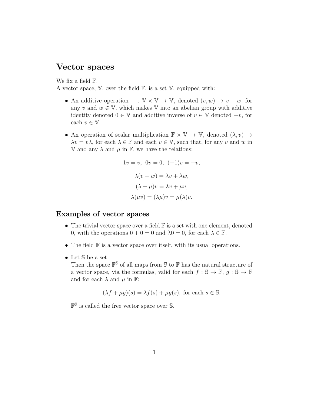 Vector Spaces