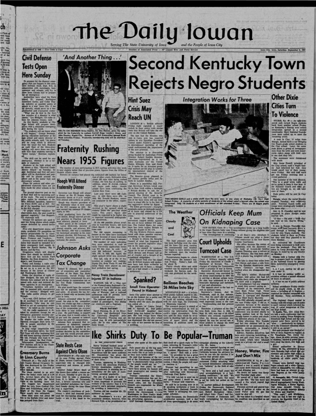 Daily Iowan (Iowa City, Iowa), 1956-09-08