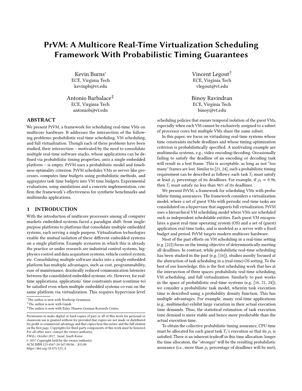 A Multicore Real-Time Virtualization Scheduling Framework with Probabilistic Timing Guarantees