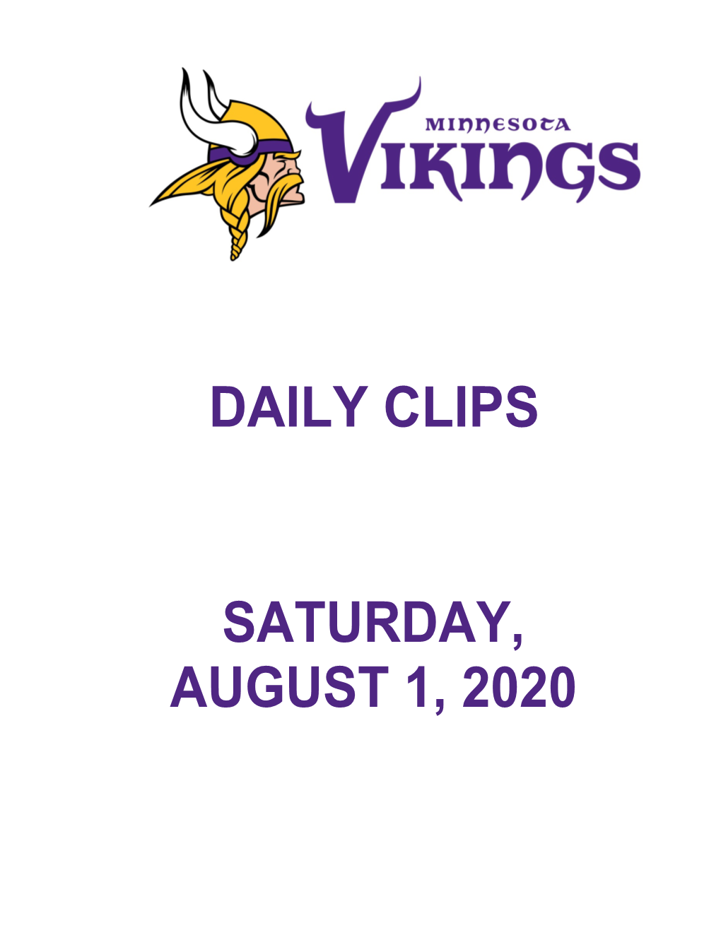 Daily Clips Saturday, August 1, 2020