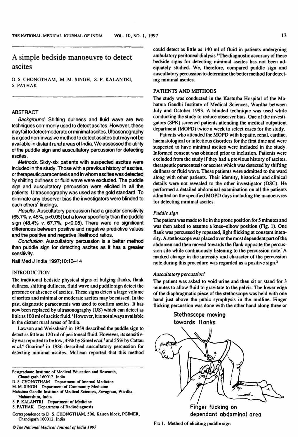 Asimple Bedside Manoeuvre to Detect Ascites