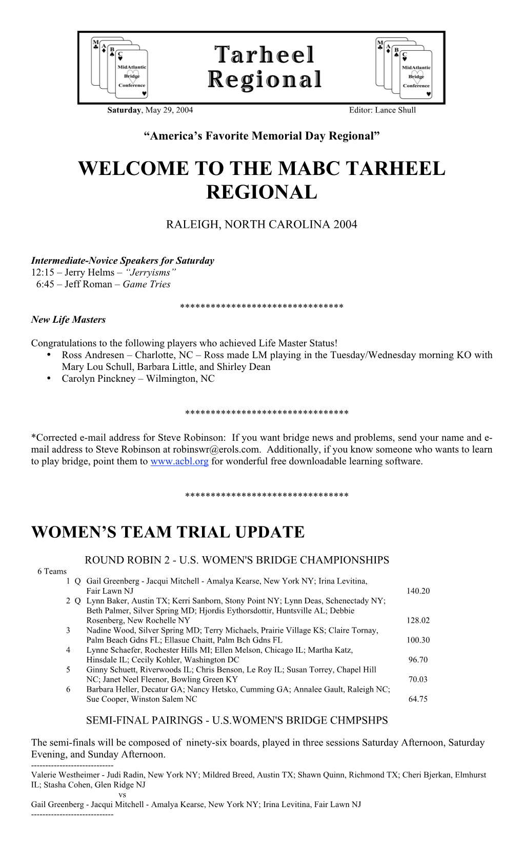 The Mabc Tarheel Regional