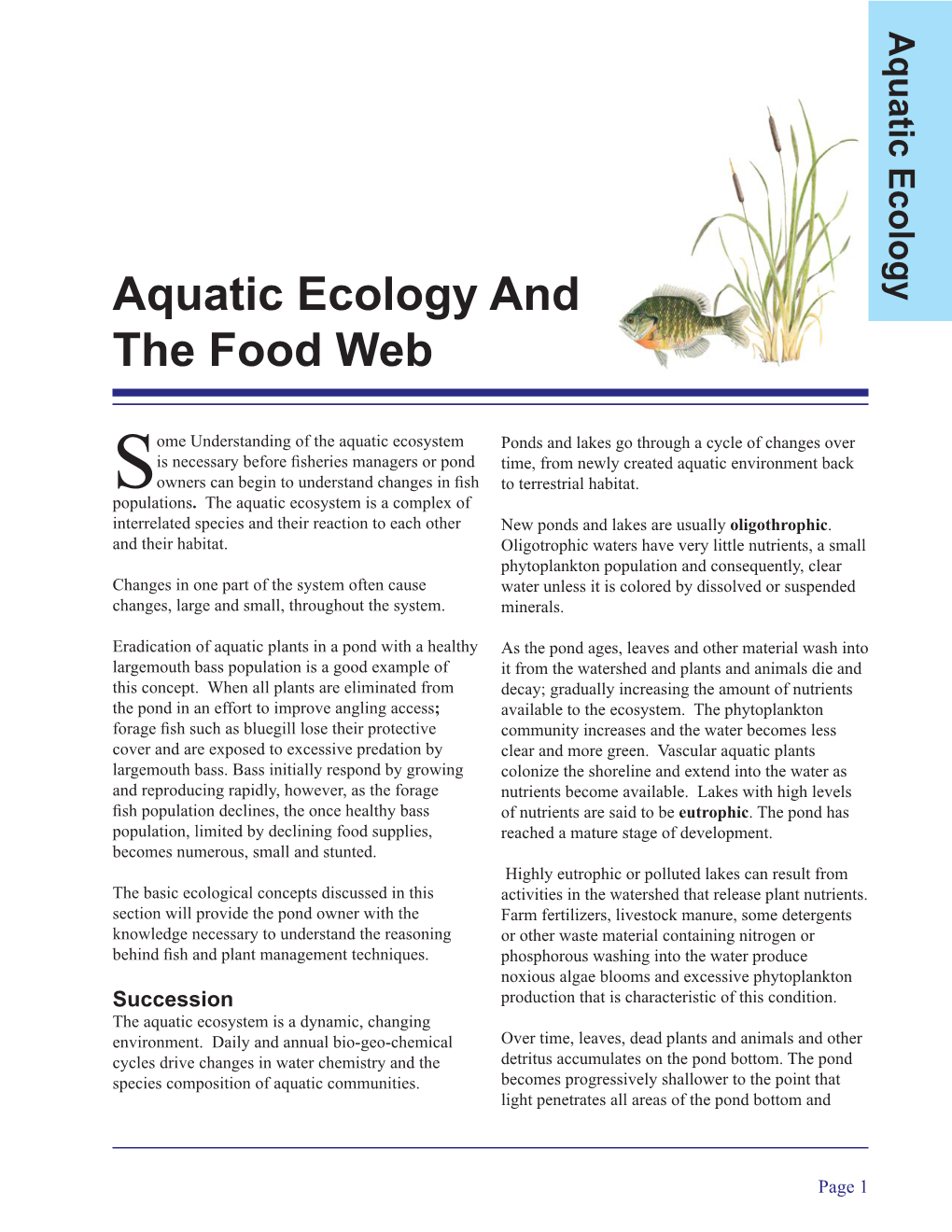 Aquatic Ecology and the Food Web