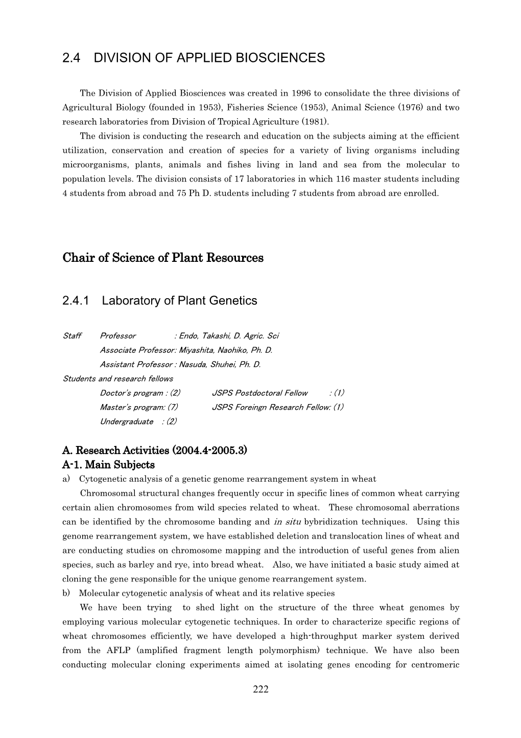 2.4 Division of Applied Biosciences