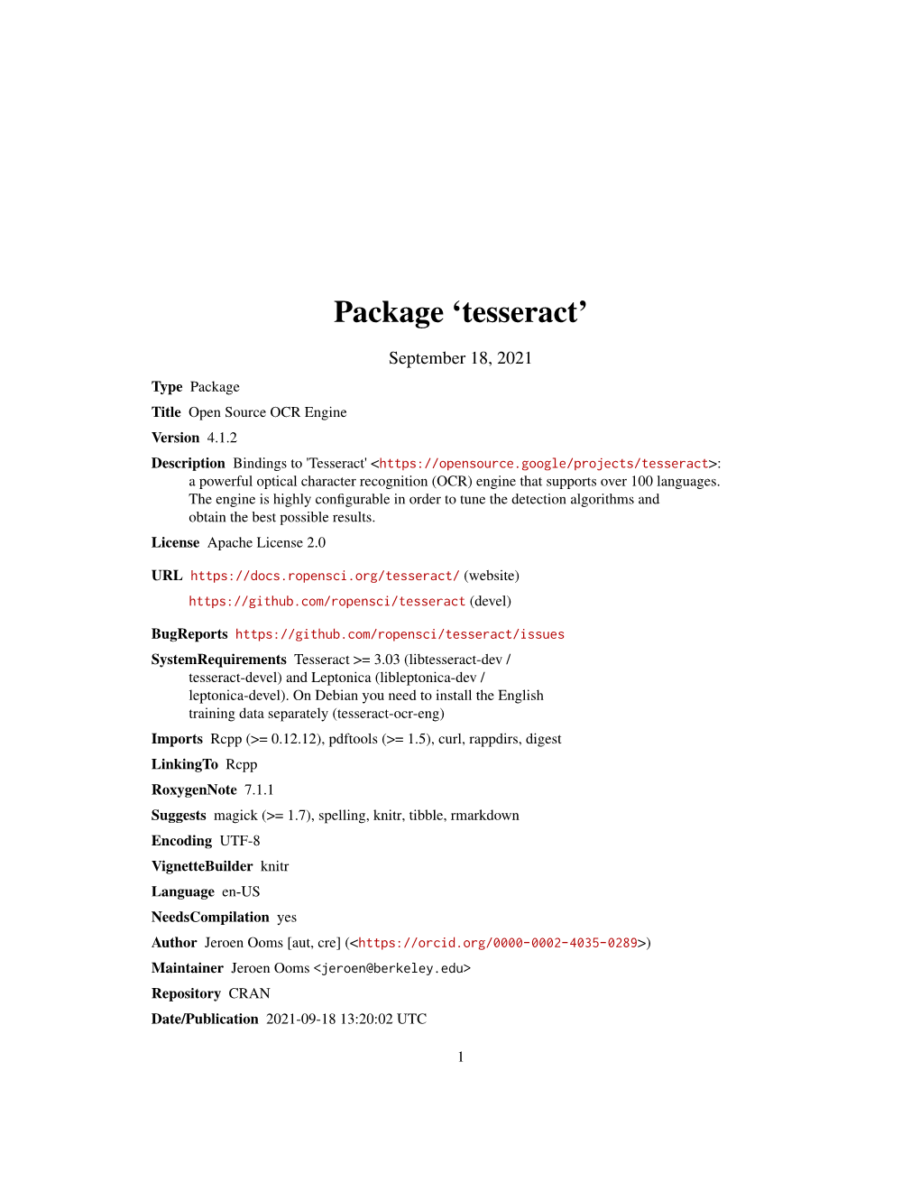 Package 'Tesseract'