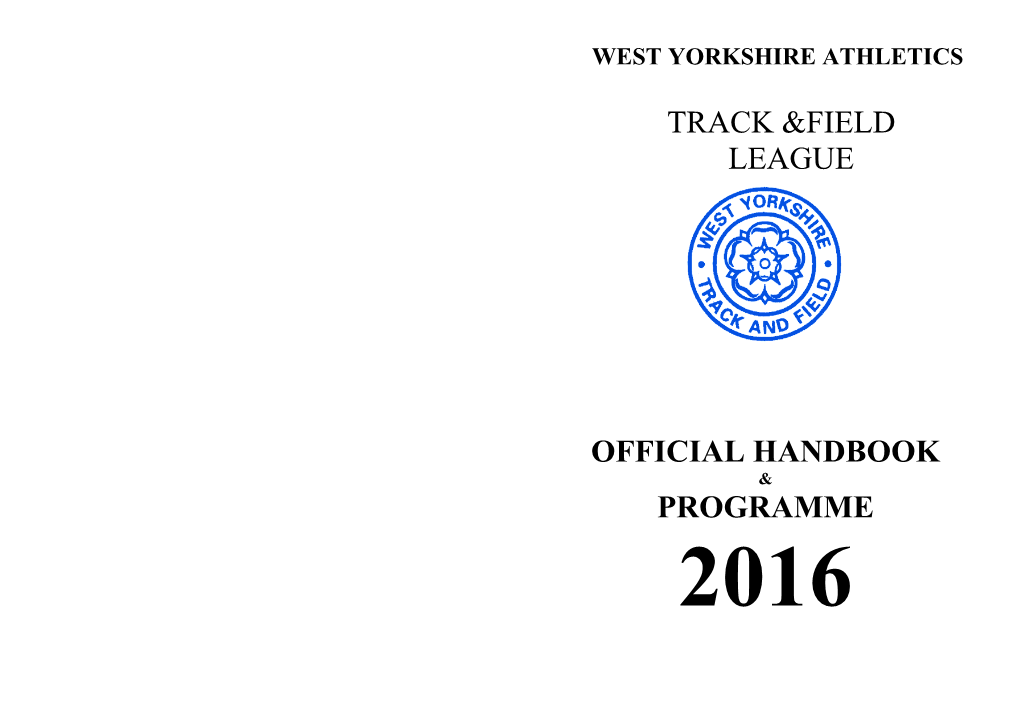 Track &Field League Official Handbook