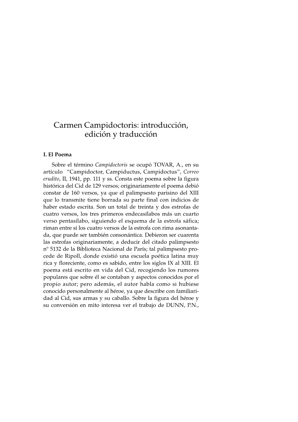 Carmen Campidoctoris: Introducción, Edición Y Traducción