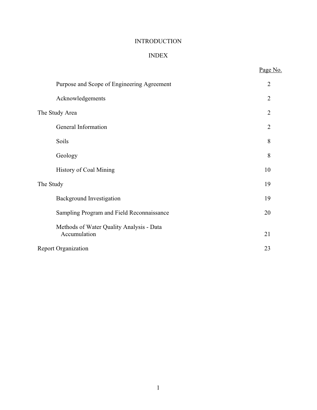 1 INTRODUCTION INDEX Page No. Purpose and Scope of Engineering