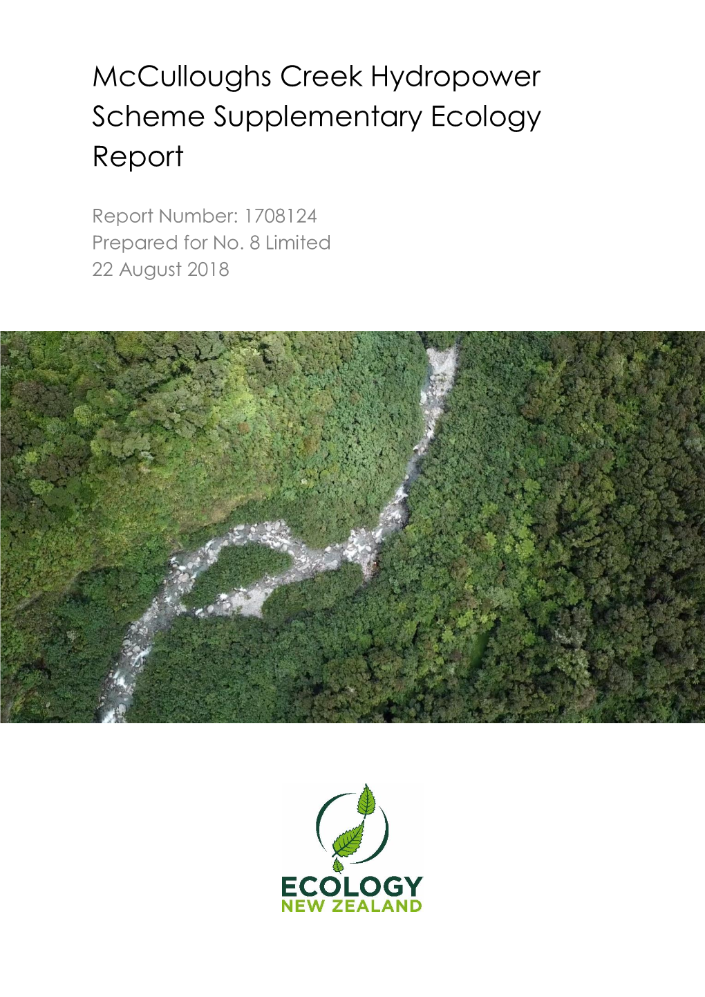 Mcculloughs Creek Hydropower Scheme Supplementary Ecology Report