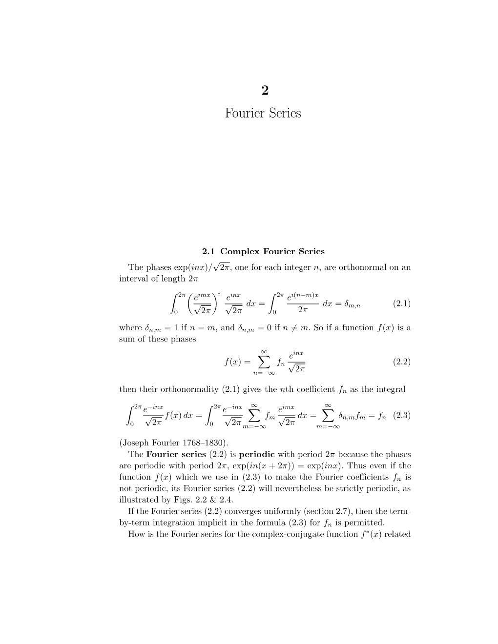 2 Fourier Series