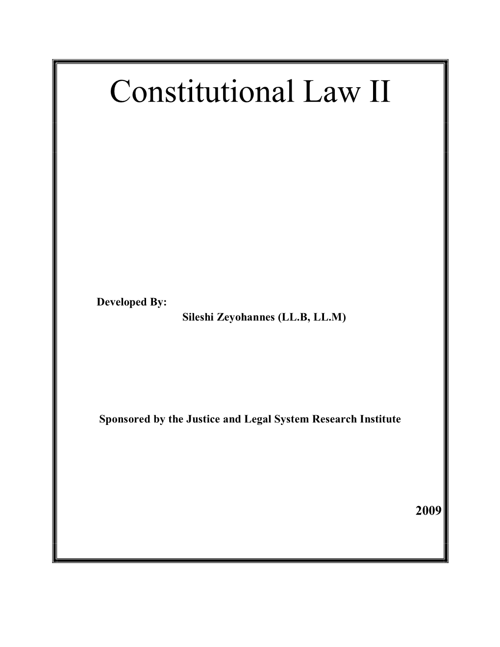 Constitutional Law II