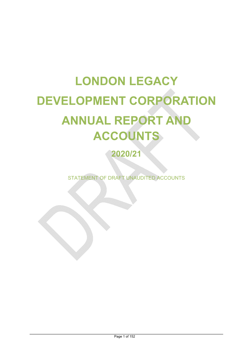 London Legacy Development Corporation Annual Report and Accounts 2020/21