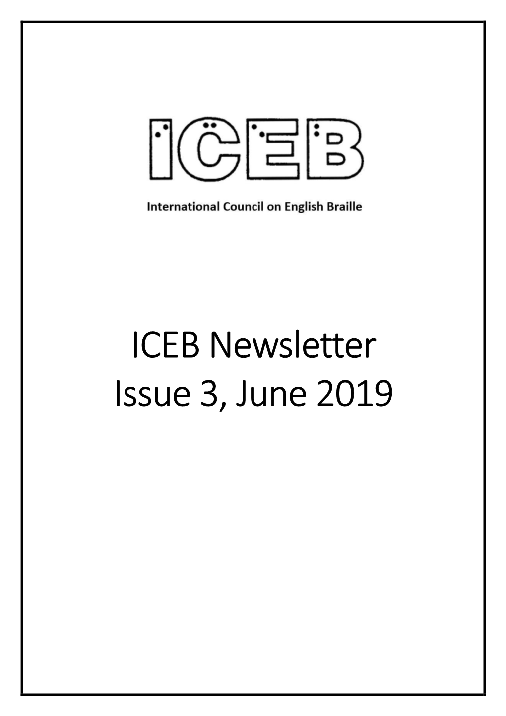 ICEB Newsletter Issue 3, June 2019