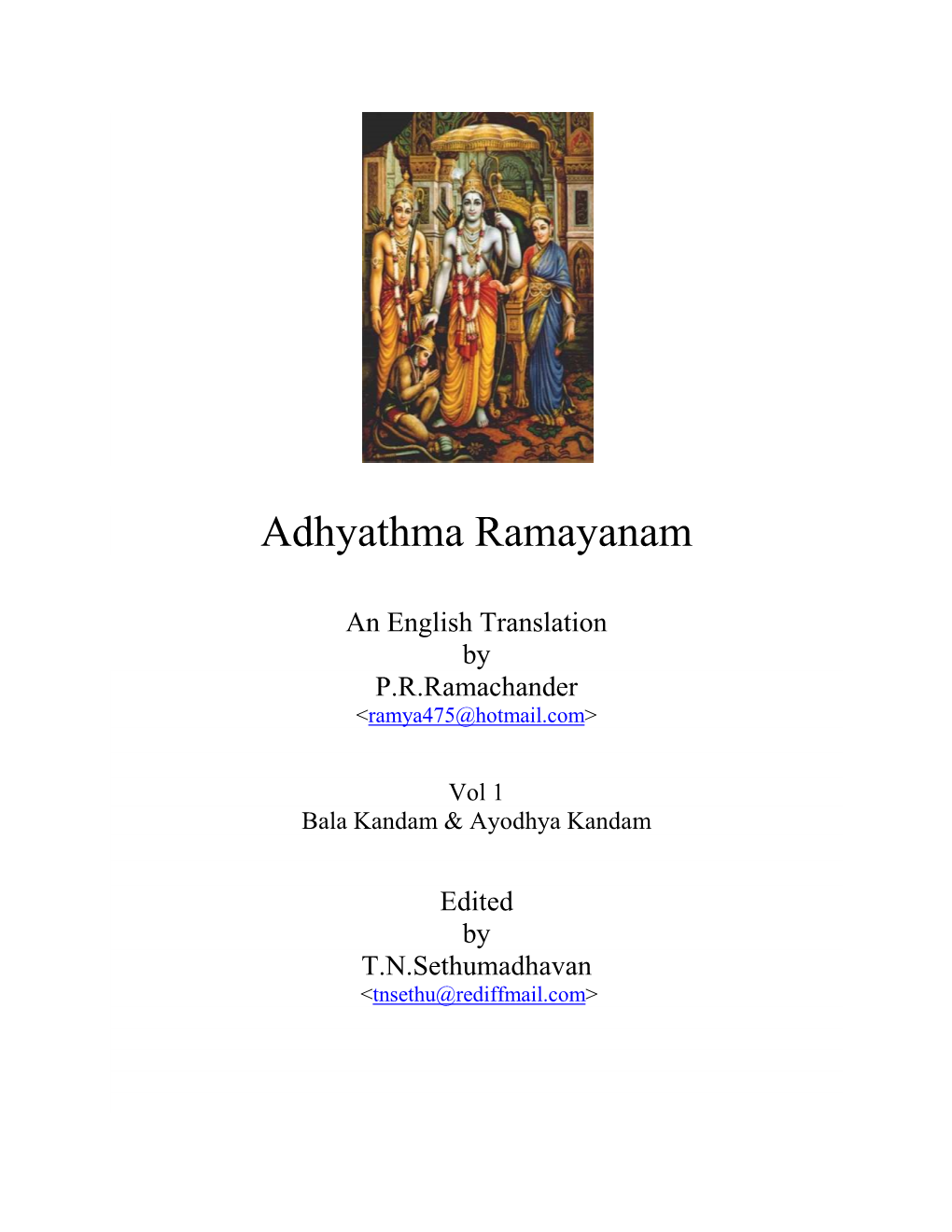 Adhyathma Ramayanam