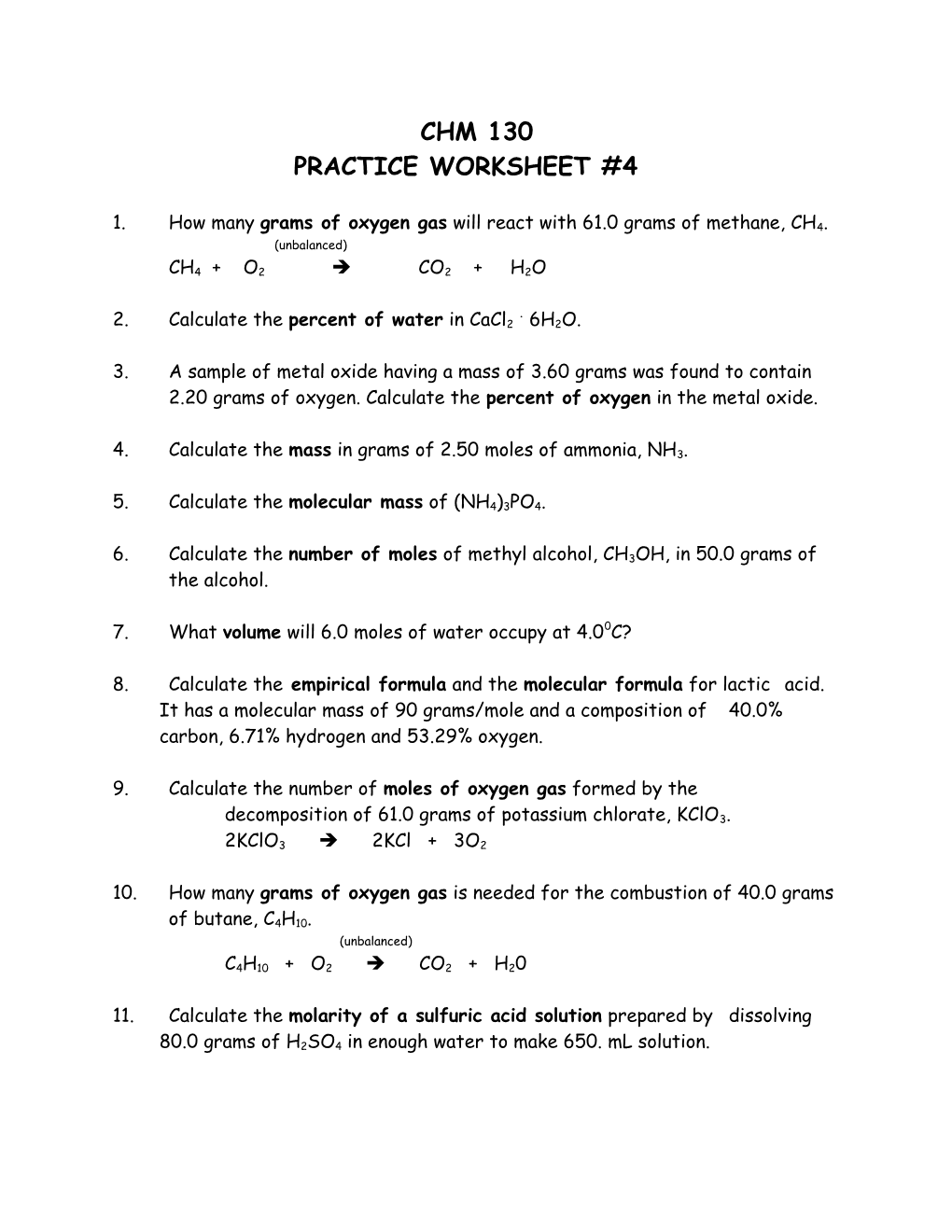 Practice Worksheet #4