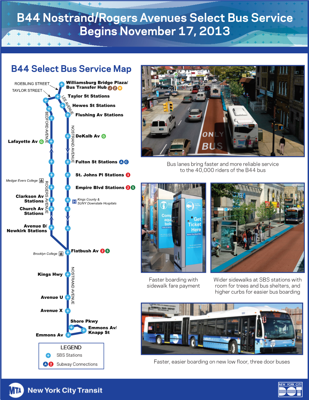 B44 Nostrand/Rogers Avenues Select Bus Service Begins November 17, 2013