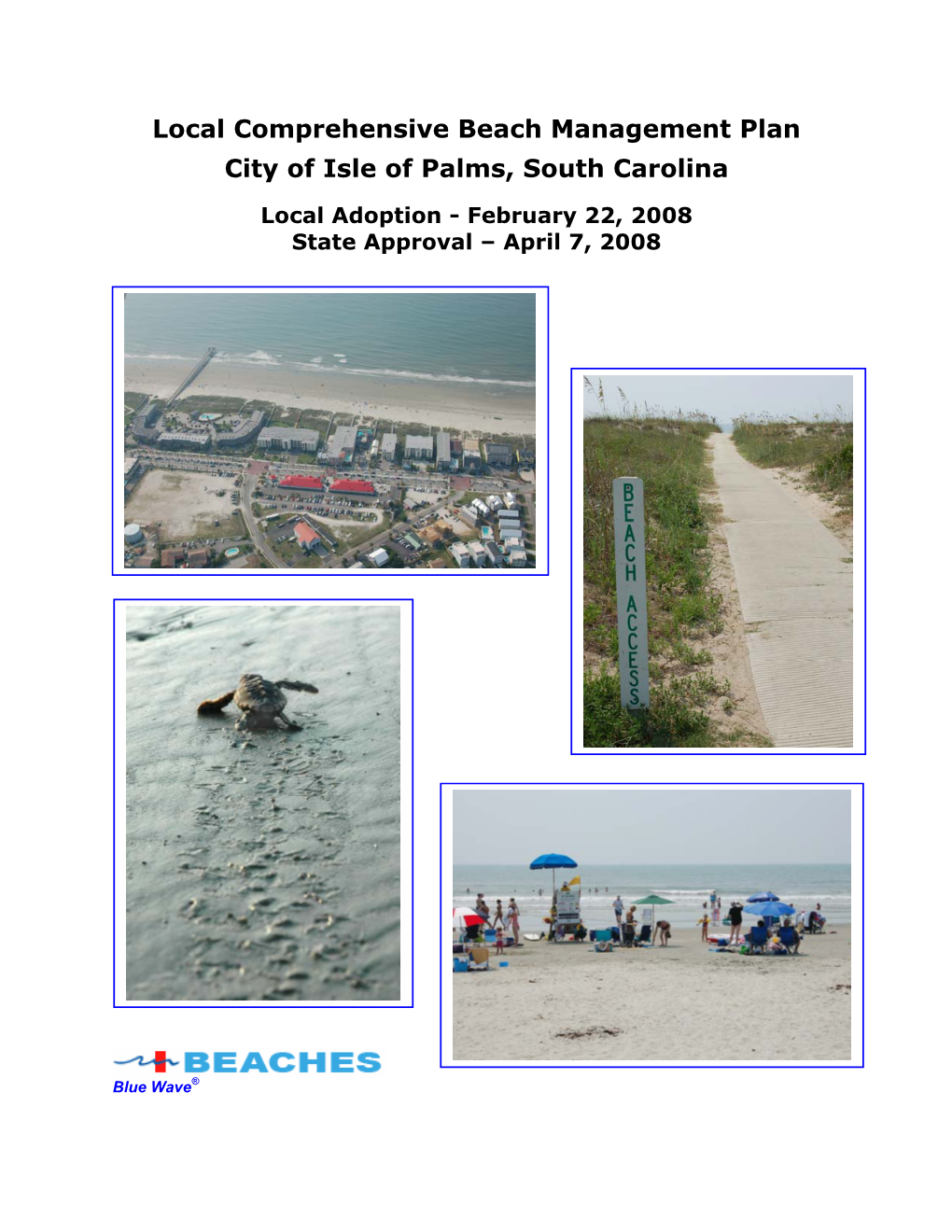 Local Comprehensive Beach Management Plan City of Isle of Palms, South Carolina