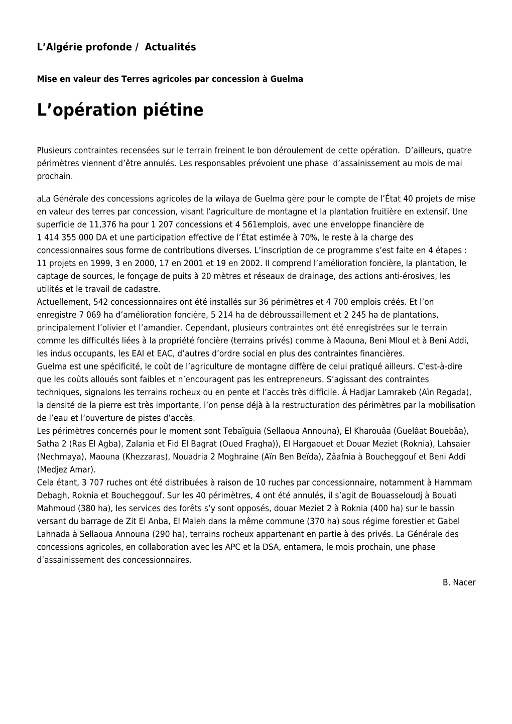 L'opération Piétine