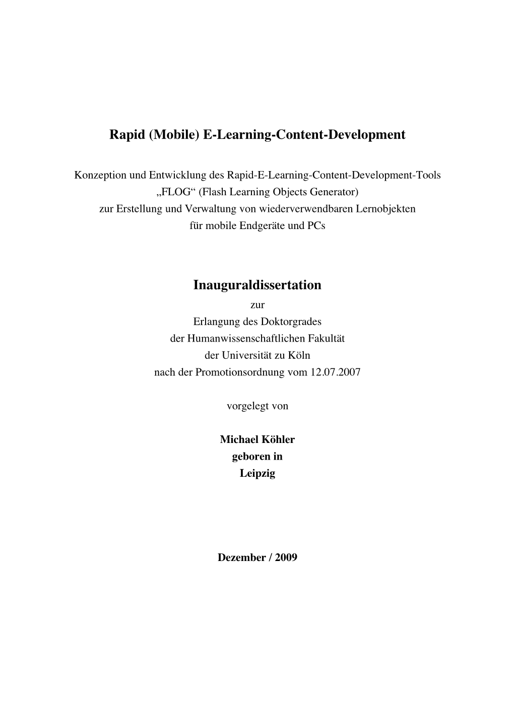 E-Learning-Content-Development Inauguraldissertation