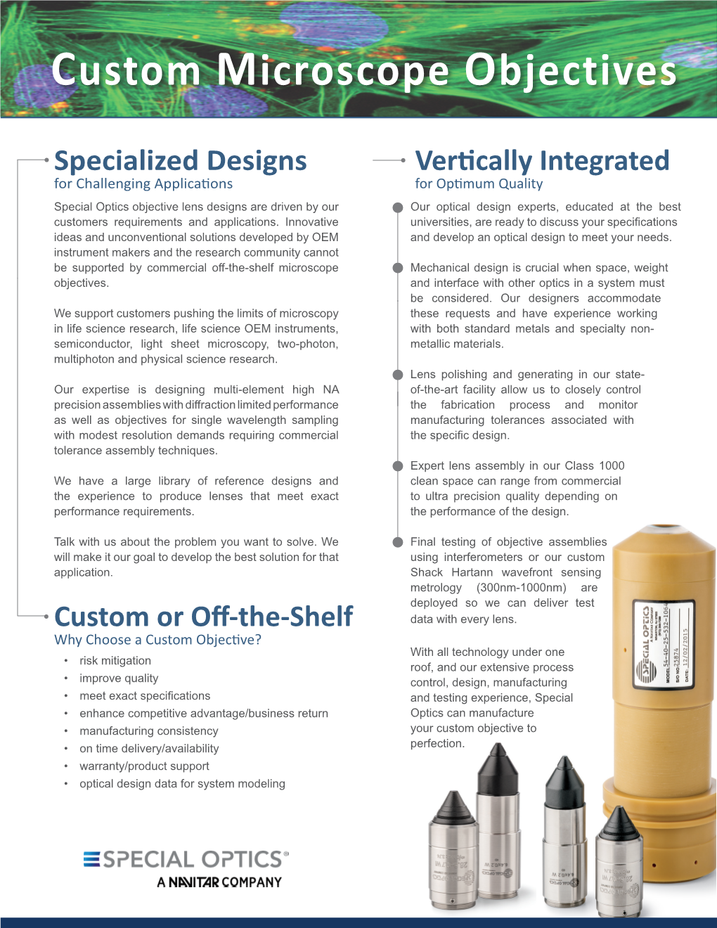 Custom Microscope Objectives