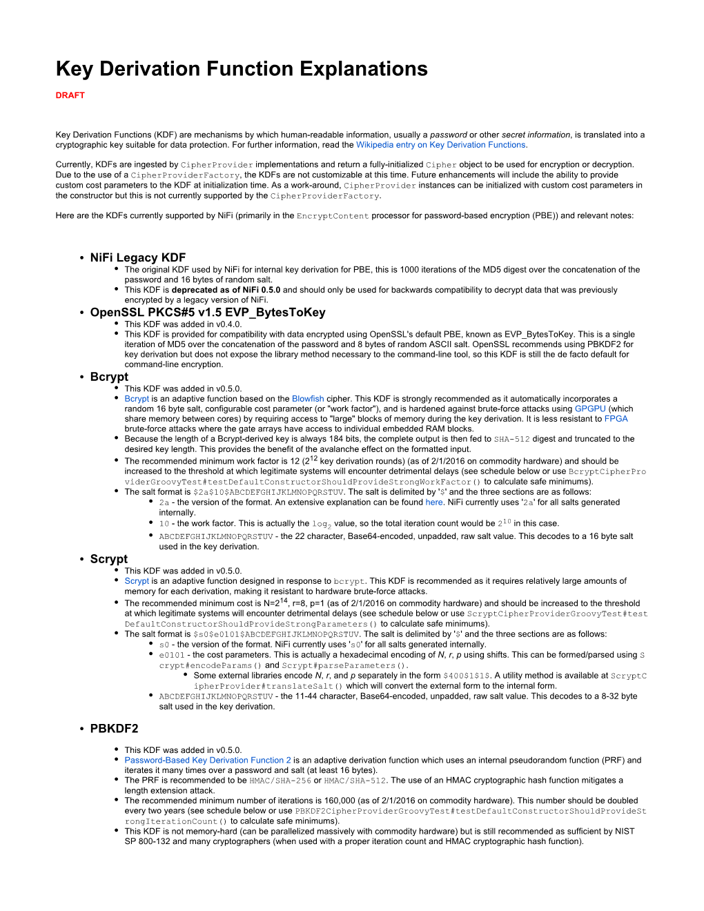 Key Derivation Function Explanations