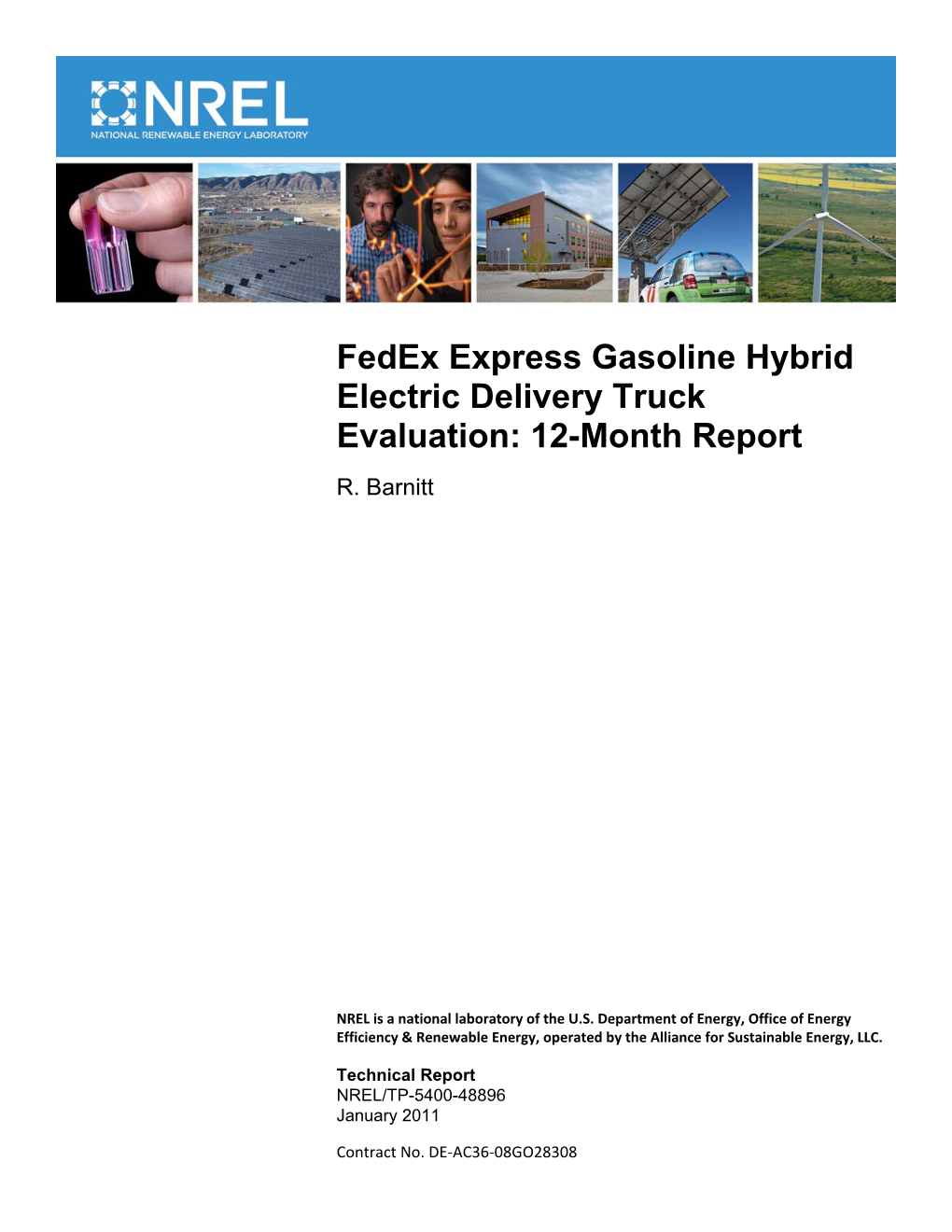 Fedex Express Gasoline Hybrid Electric Delivery Truck Evaluation: 12-Month Report