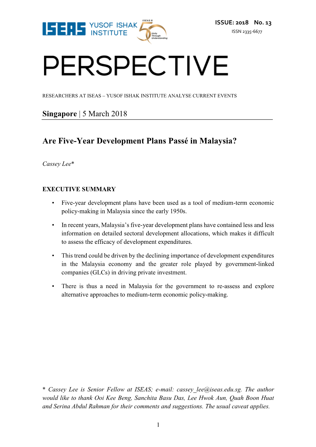 Are Five-Year Development Plans Passé in Malaysia?