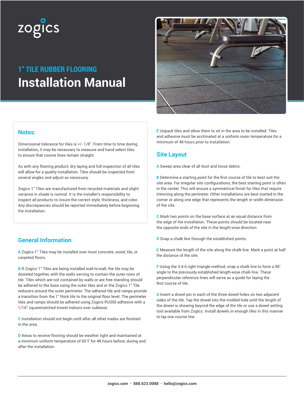 1” TILE RUBBER FLOORING Installation Manual