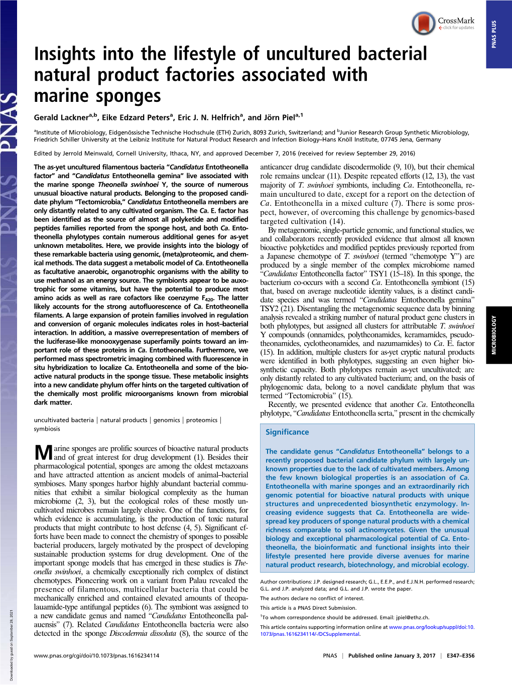 Insights Into the Lifestyle of Uncultured Bacterial Natural Product