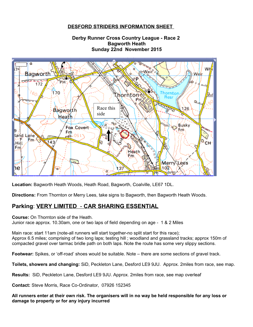 Desford Striders Cross Country Race