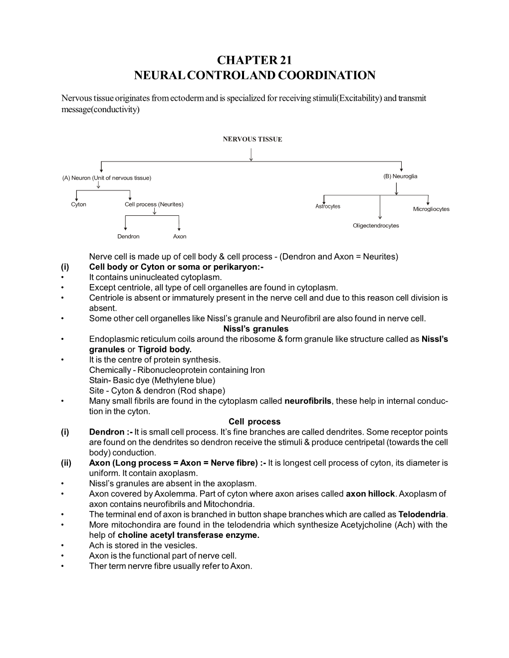 Chapter 21 Neural Control and Coordination