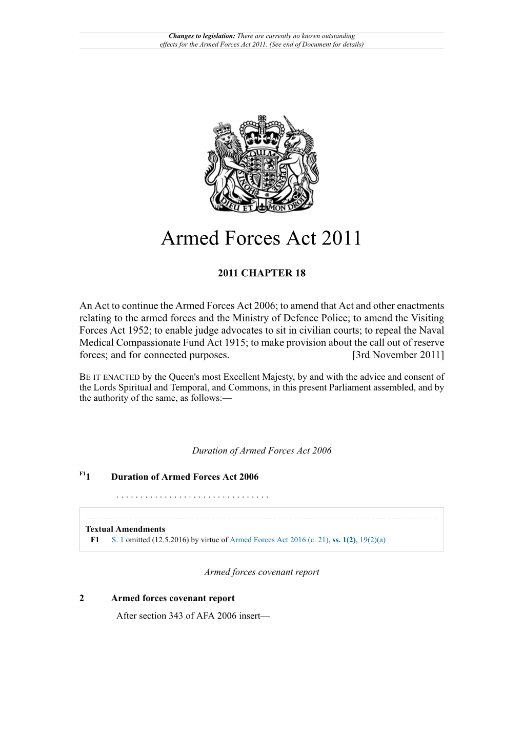 Armed Forces Act 2011