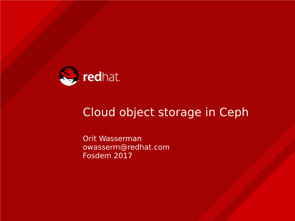 Cloud Object Storage in Ceph