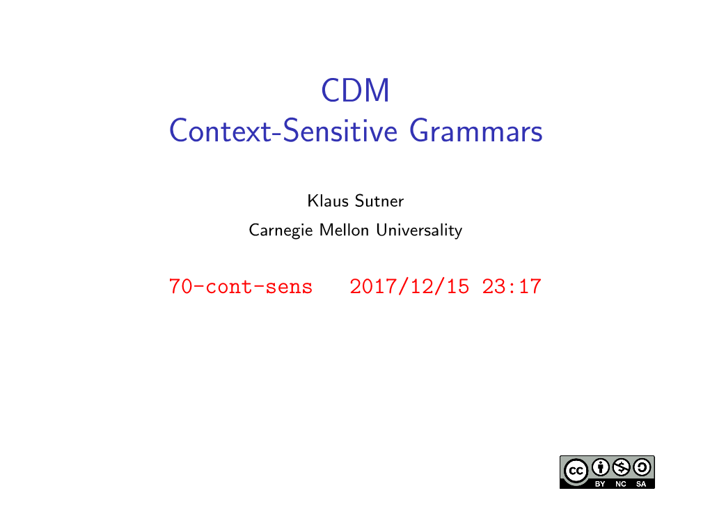 CDM [1Ex]Context-Sensitive Grammars