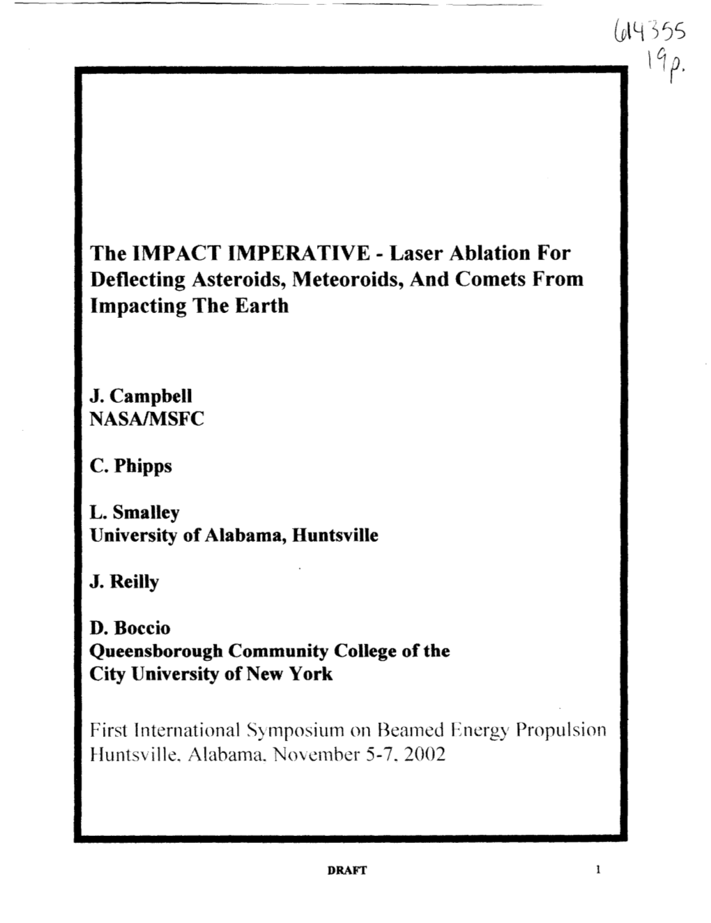 Laser Ablation for Deflecting Asteroids, Meteoroids, and Comets from Impacting the Earth