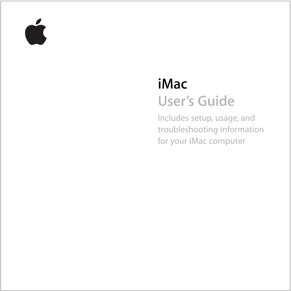 Imac Early 2006 User's Guide