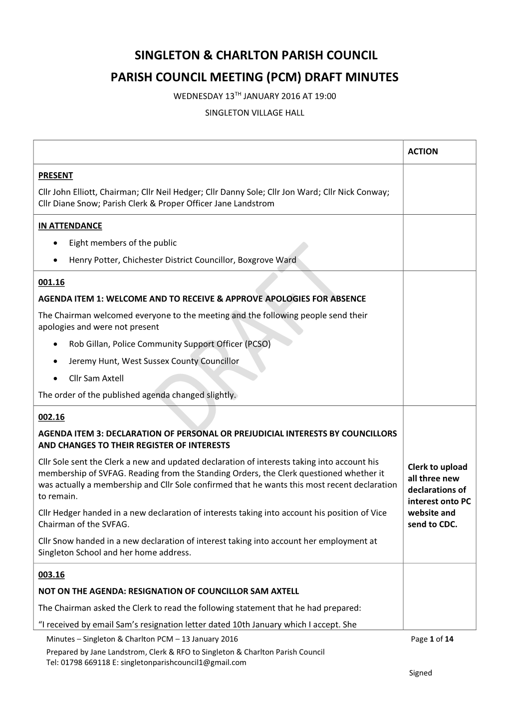 Singleton & Charlton Parish Council Parish Council