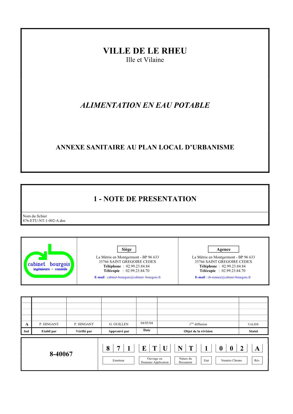 Alimentation En Eau Potable