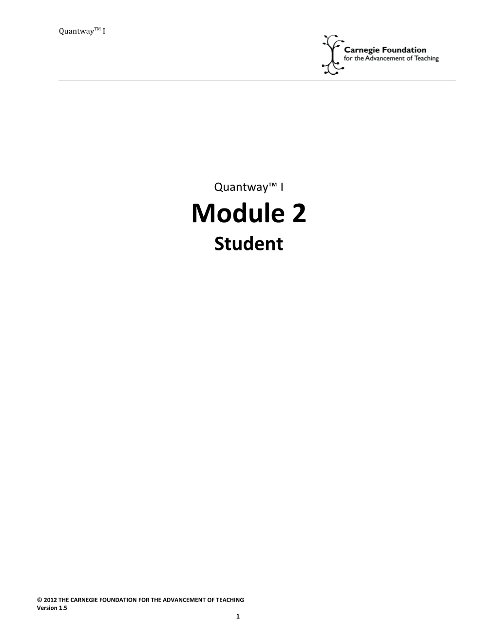 Module 2 Student Textbook Quantwaytm I