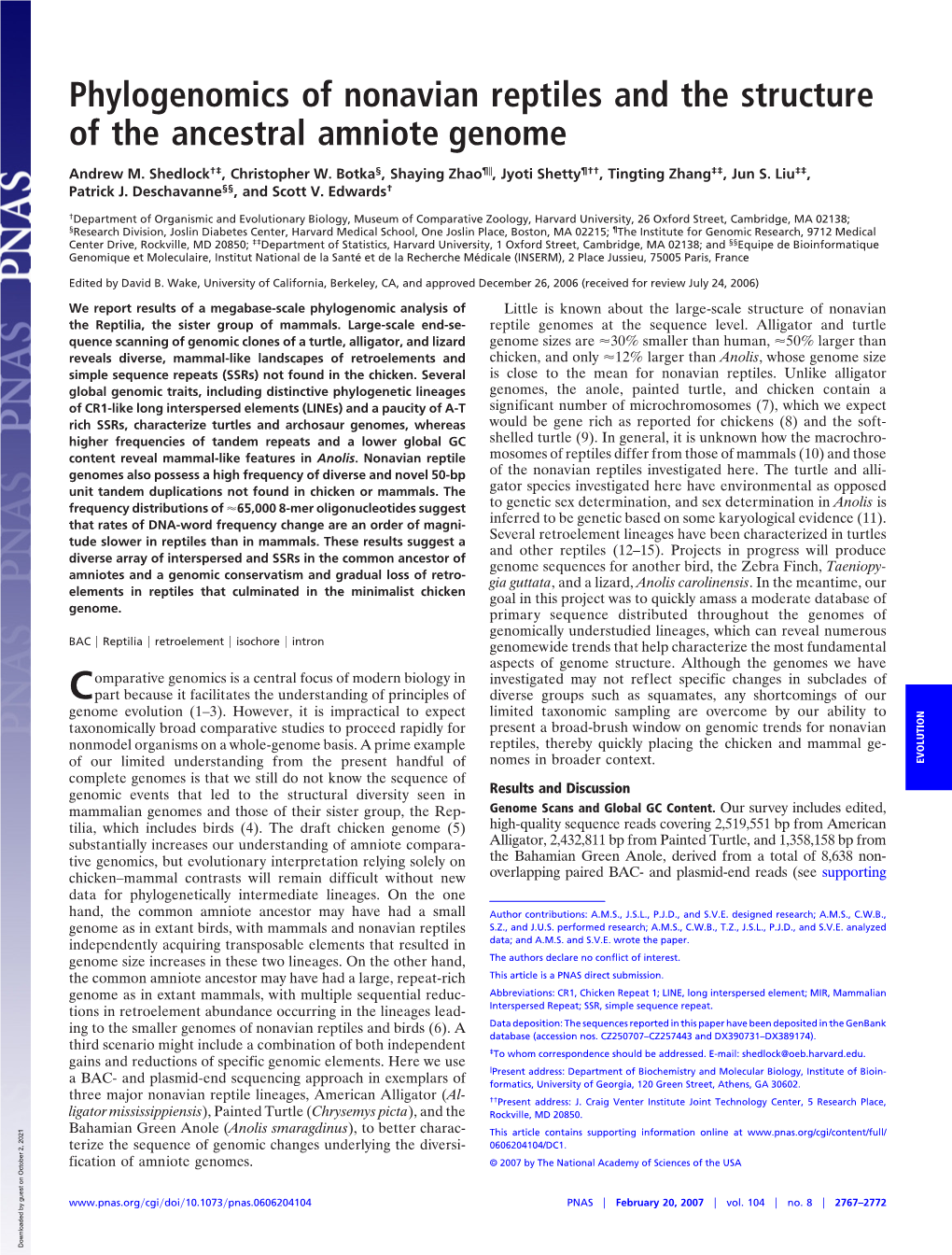 Phylogenomics of Nonavian Reptiles and the Structure of the Ancestral Amniote Genome