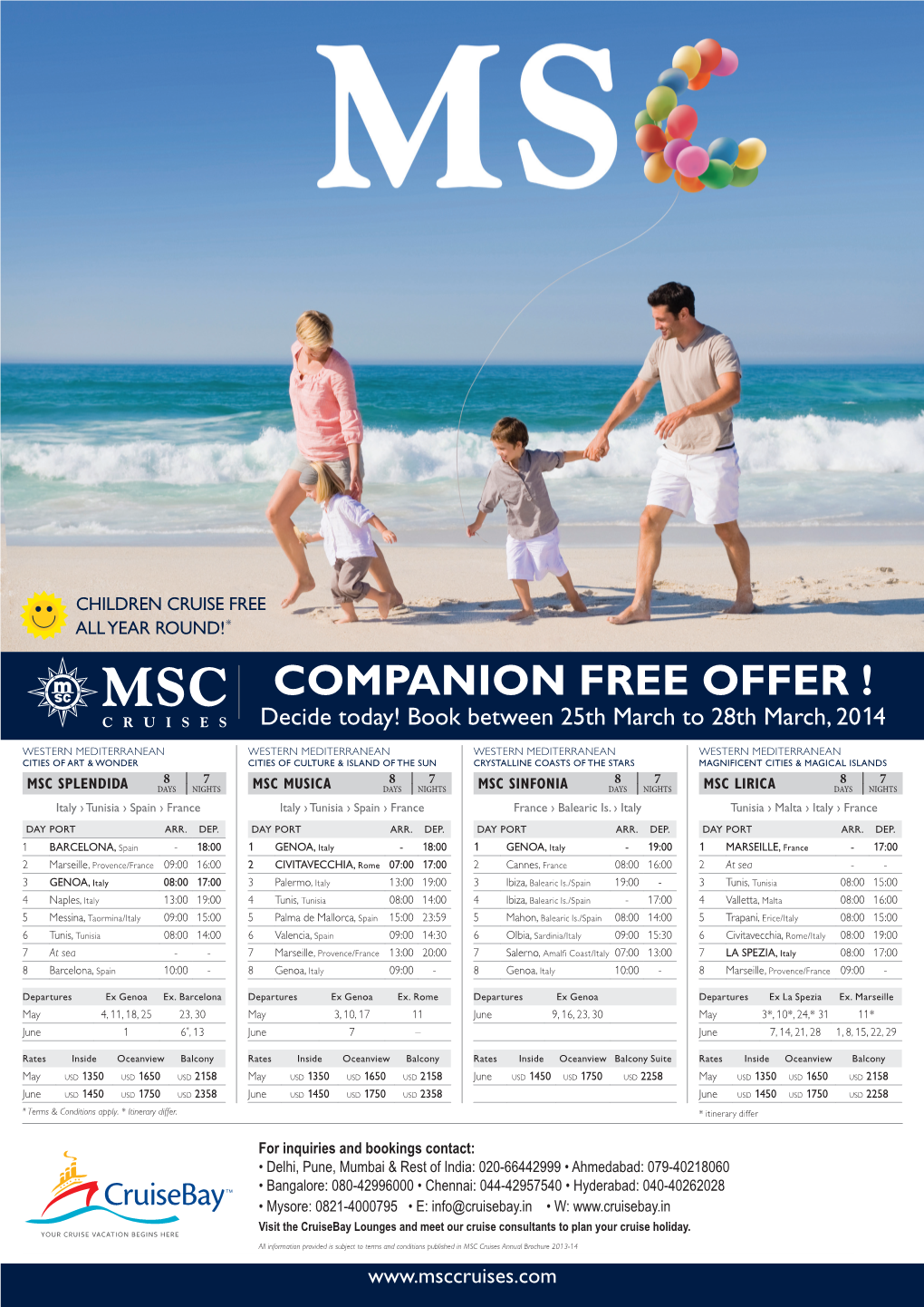 COMPANION FREE OFFER ! Decide Today! Book Between 25Th March to 28Th March, 2014