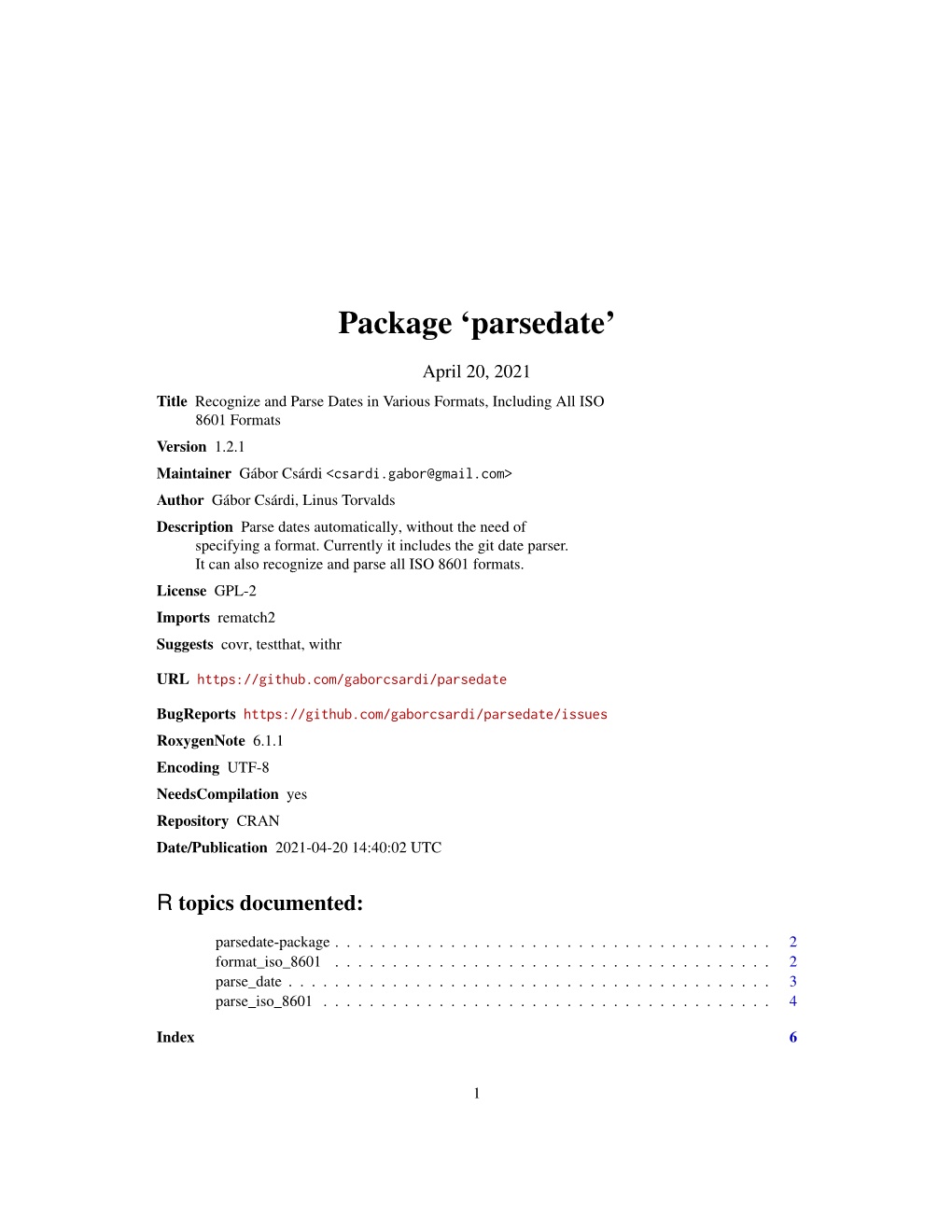 Package 'Parsedate'