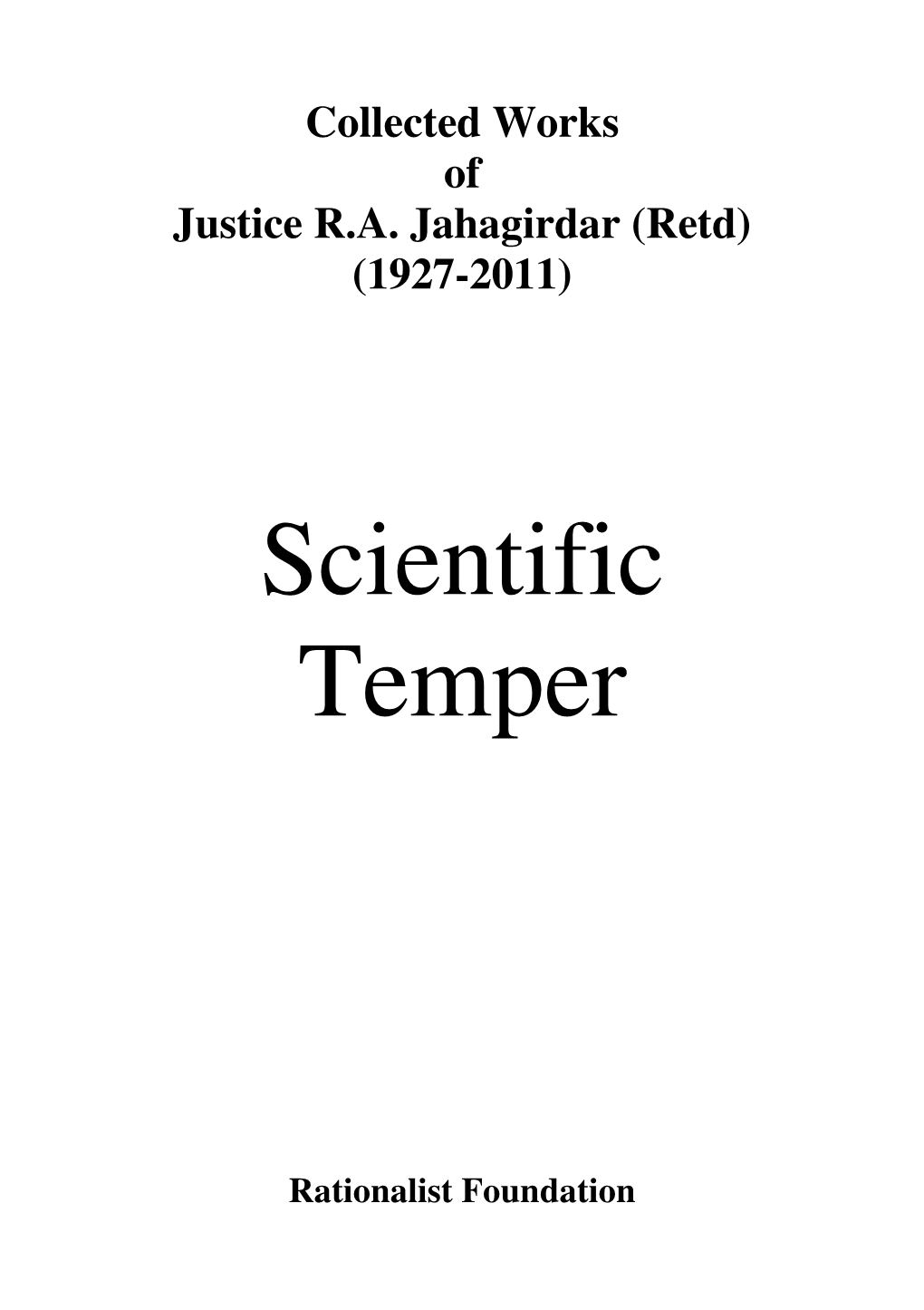 Scientific Temper