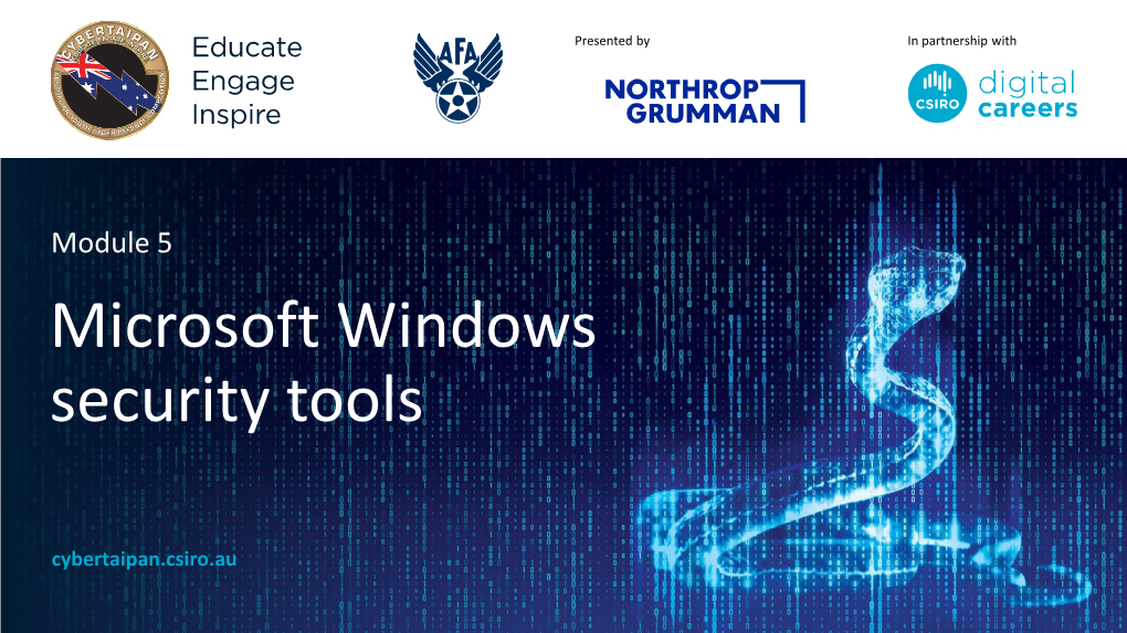 Module 5 Microsoft Windows Security Tools