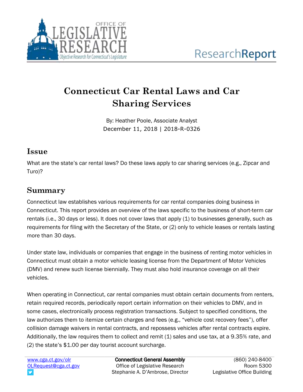 Connecticut Car Rental Laws and Car Sharing Services