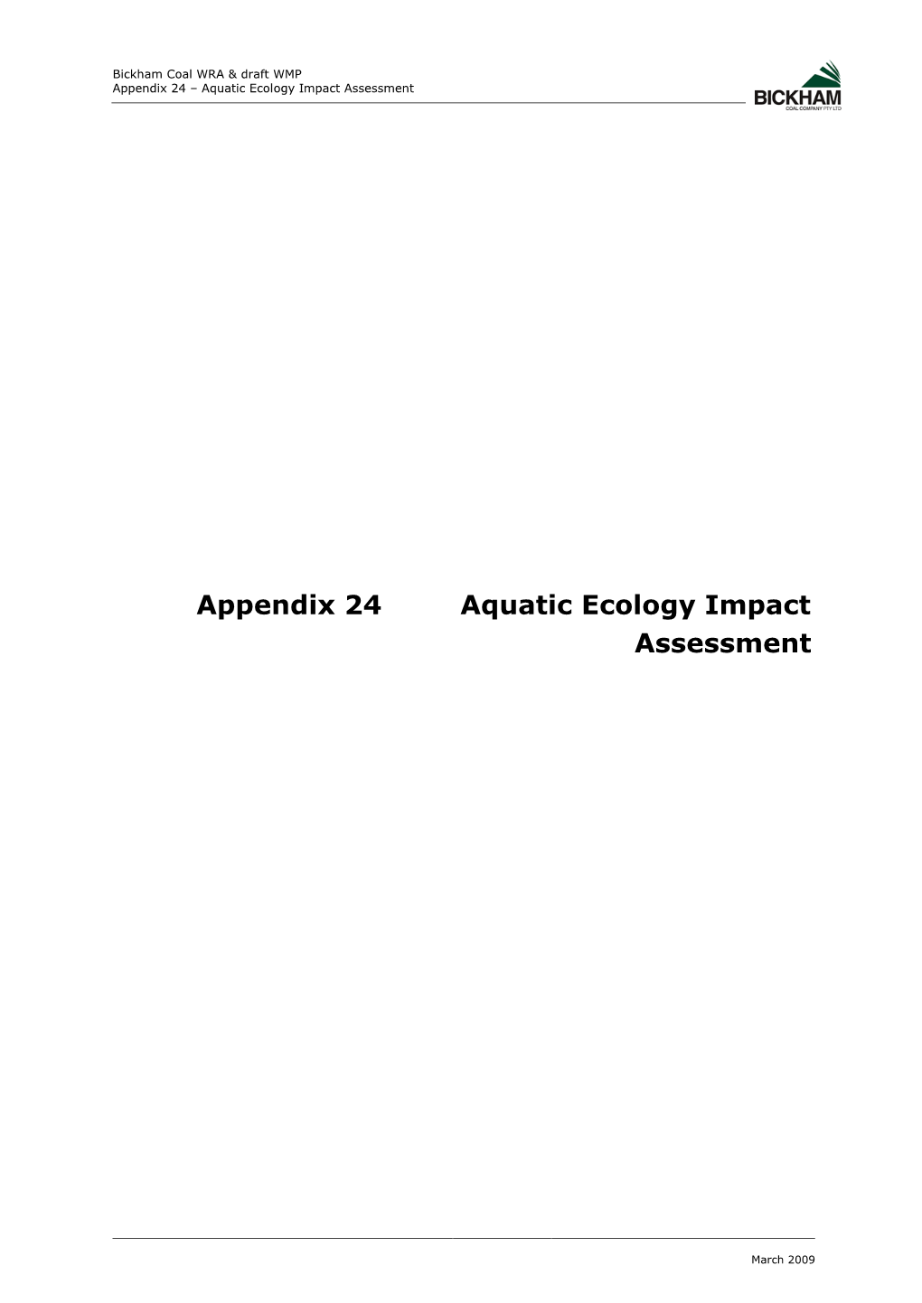 Appendix 24 Aquatic Ecology Impact Assessment