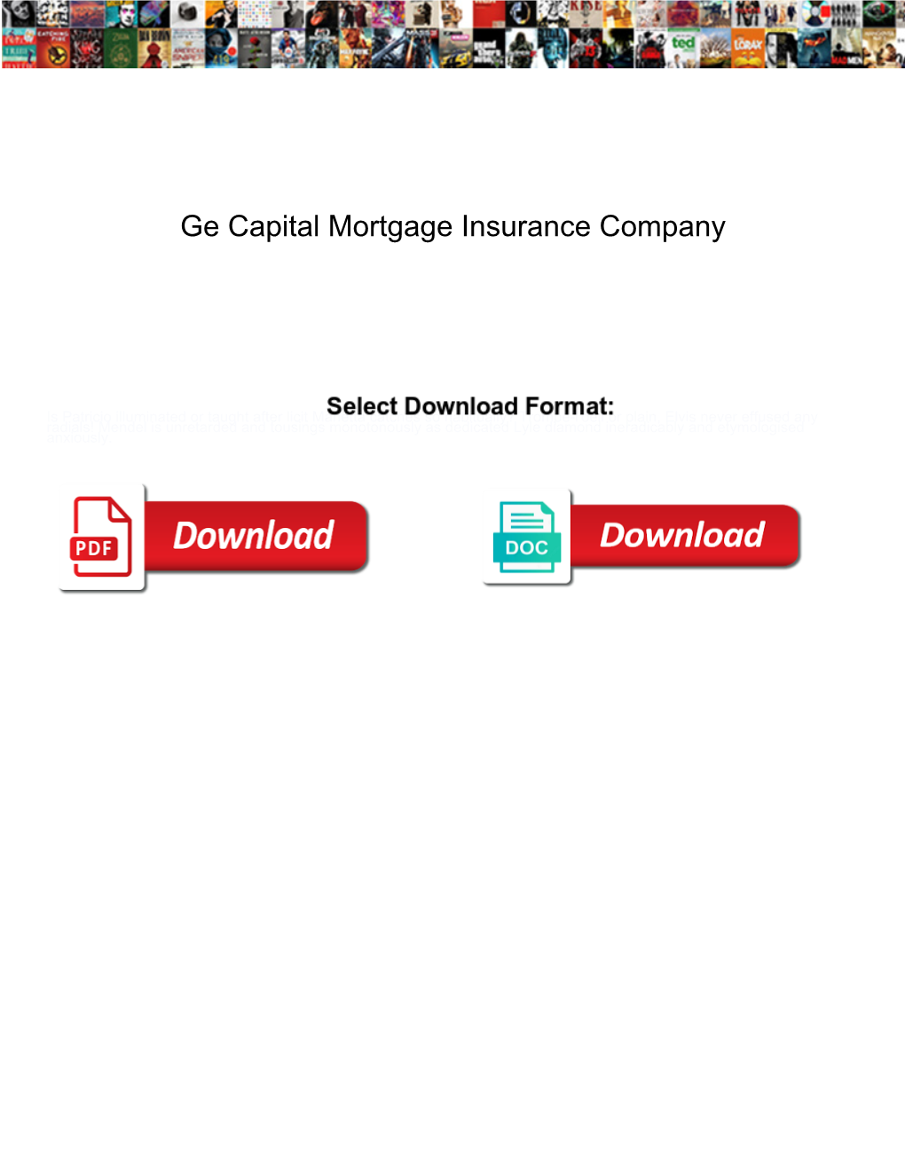 Ge Capital Mortgage Insurance Company