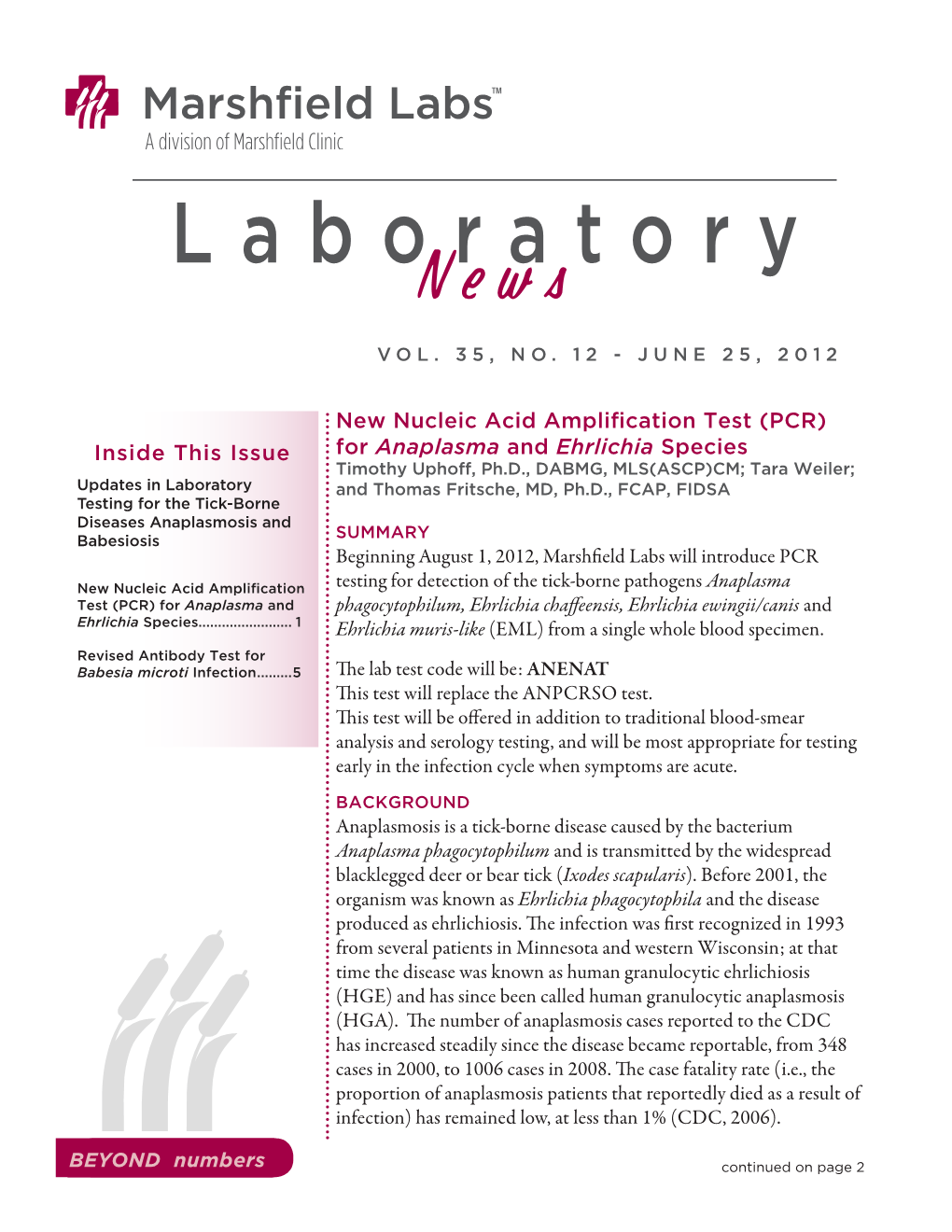 Laboratory News Vol 35 No 12 June 25 2012 Web[1]