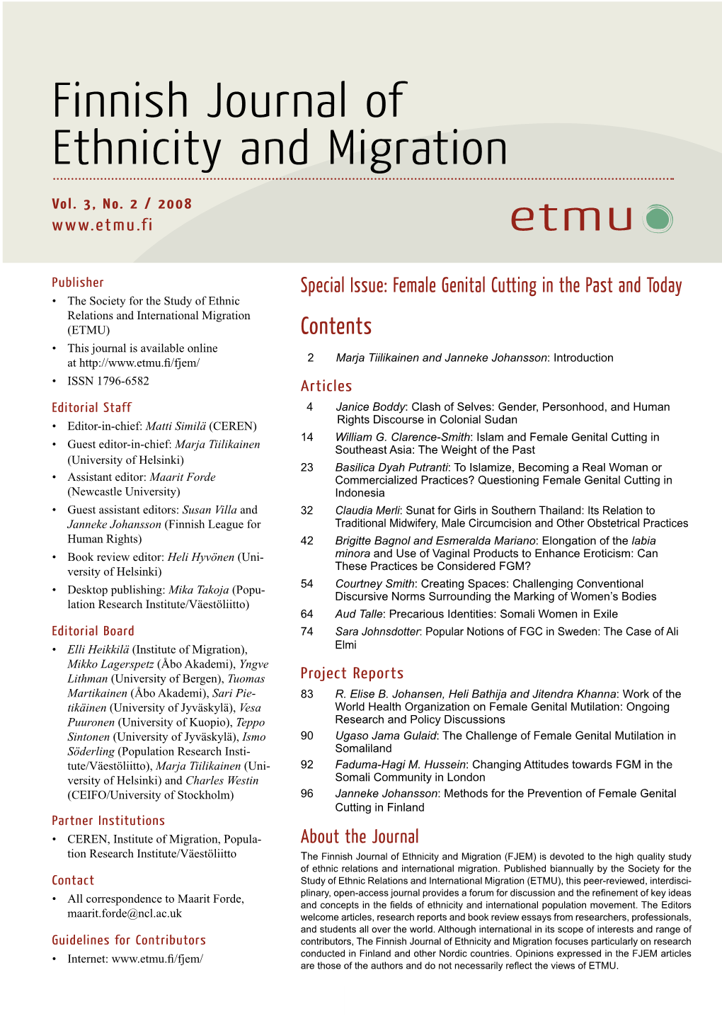 Finnish Journal of Ethnicity and Migration